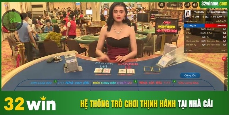 Hệ thống trò chơi thịnh hành được cung cấp tại nhà cái