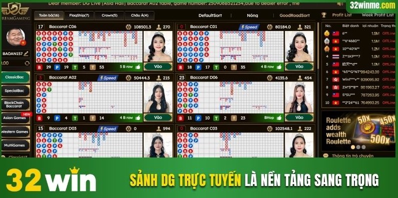 Sảnh DG trực tuyến là nền tảng cực kỳ sang trọng