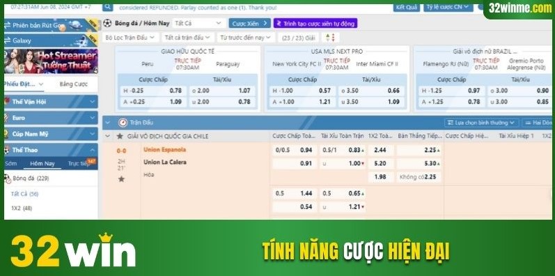 Tính năng cược hiện đại