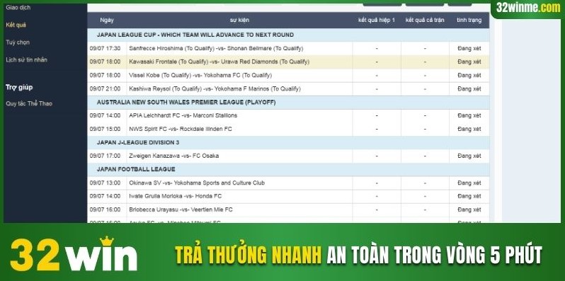 Trả thưởng nhanh an toàn trong vòng 5 phút